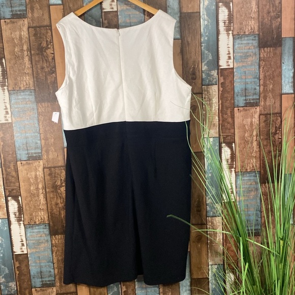 Salon studio 24W black and white sleeveless dress - Picture 11 of 15